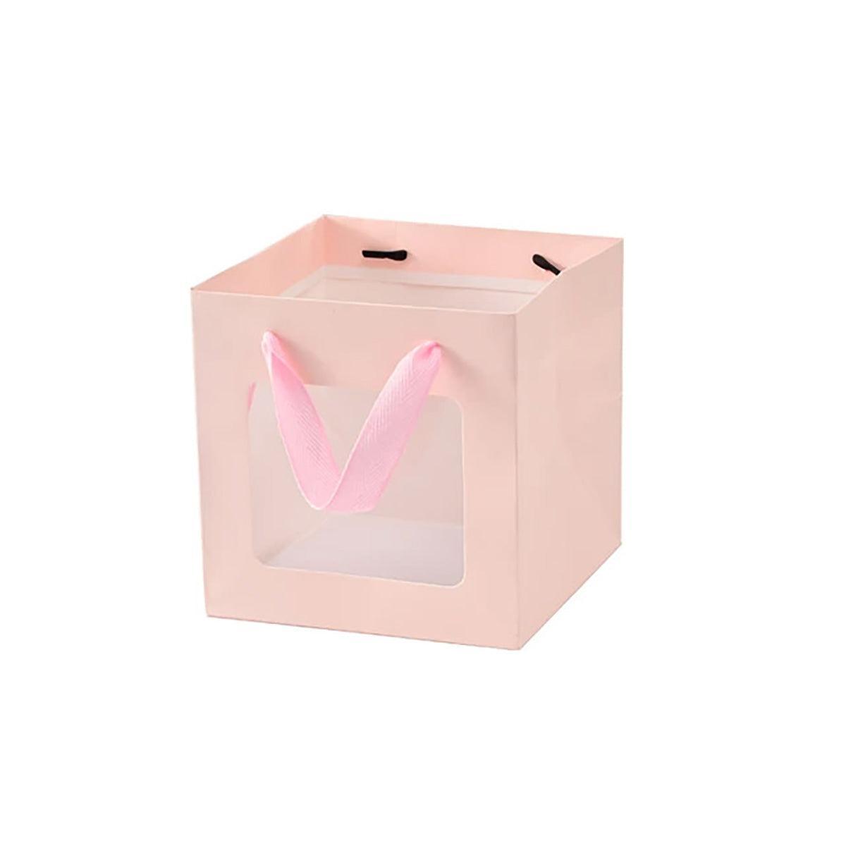 20PCS Open Window for Flower Doll Wedding Gift Transparent Square Packaging Bag - White 15-15-15cm