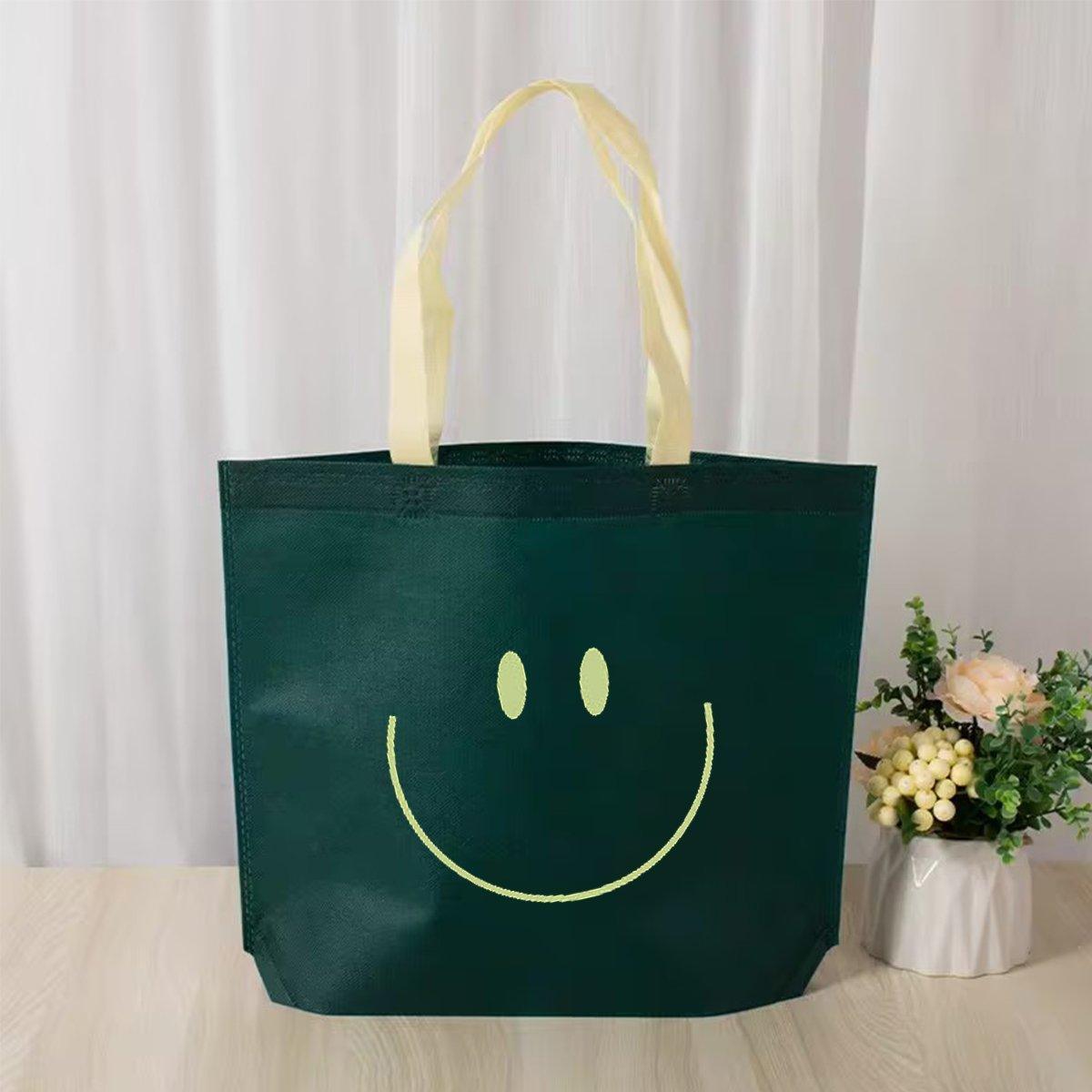 25PCS Fashionable Non-Woven Fabric Tote Eco Friendly Bag Reusable Shopping Bag - Smile 35*45*12cm
