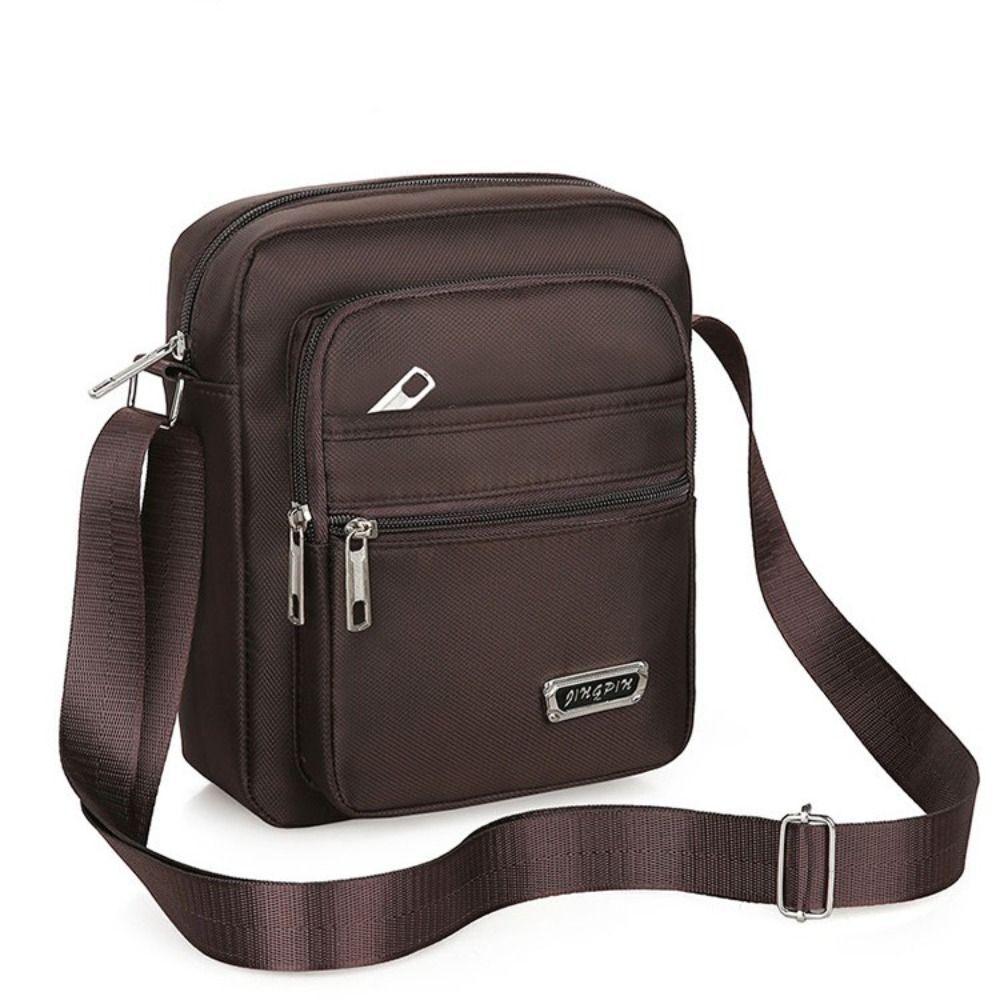 Mens Crossbody Shoulder Bag Travel Messenger Bag Casual Handbag for Boys and Men - Black-4 zippers