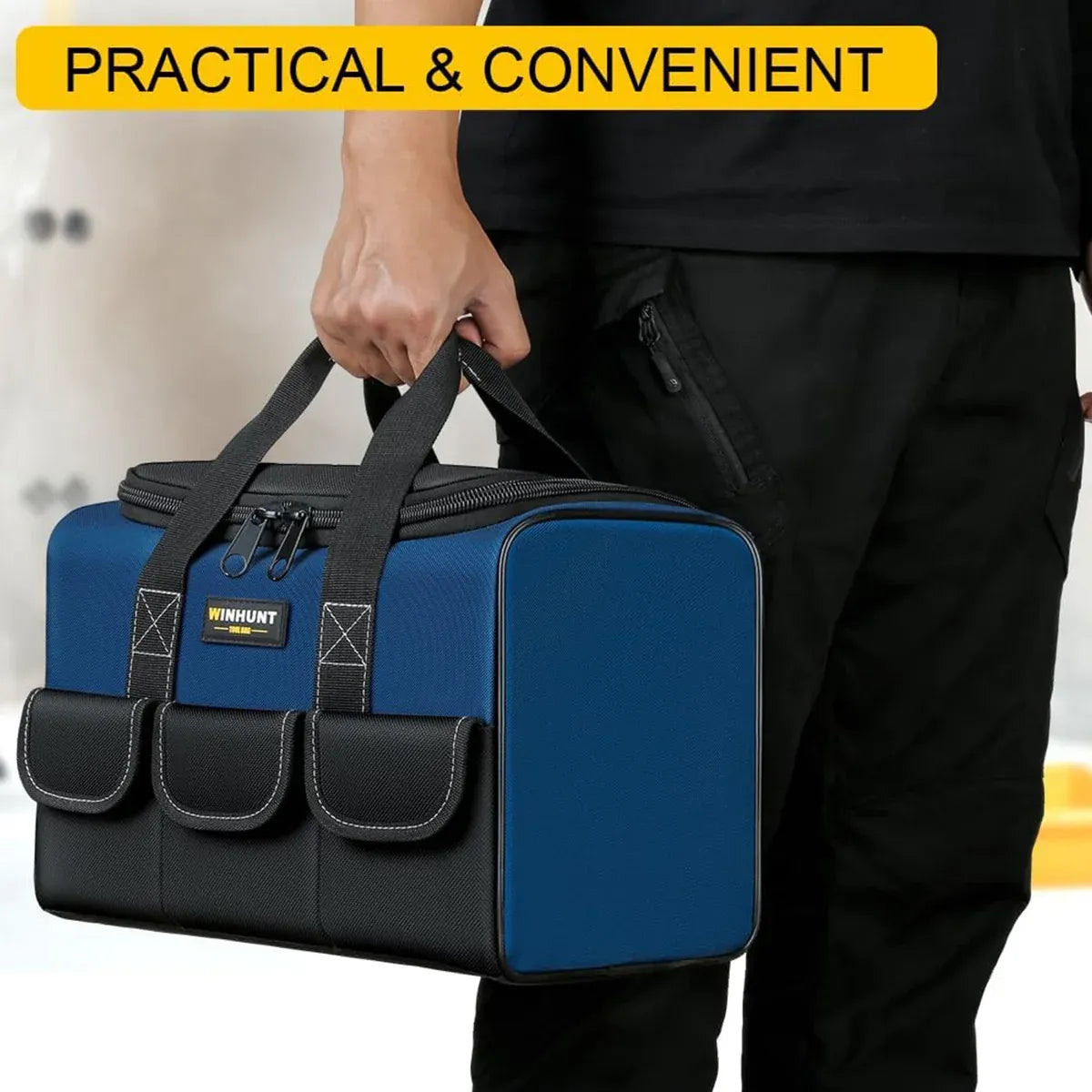 Heavy Duty Tool Bag 43x23x29cm Oxford Cloth Tool Storage Bag with Pockets