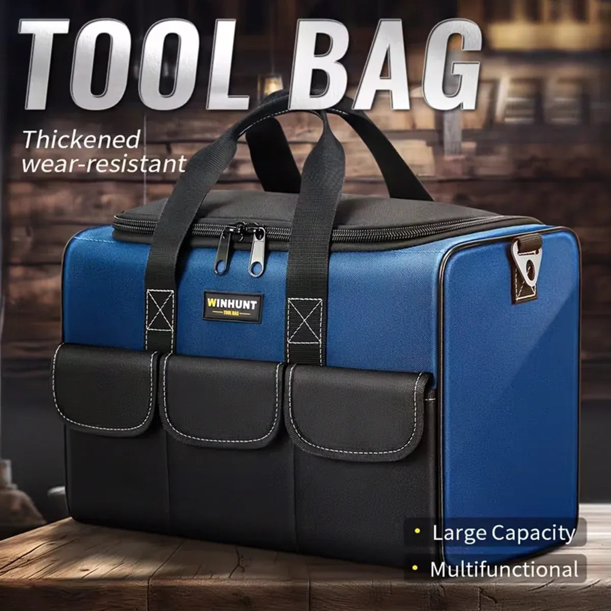 Heavy Duty Tool Bag 43x23x29cm Oxford Cloth Tool Storage Bag with Pockets
