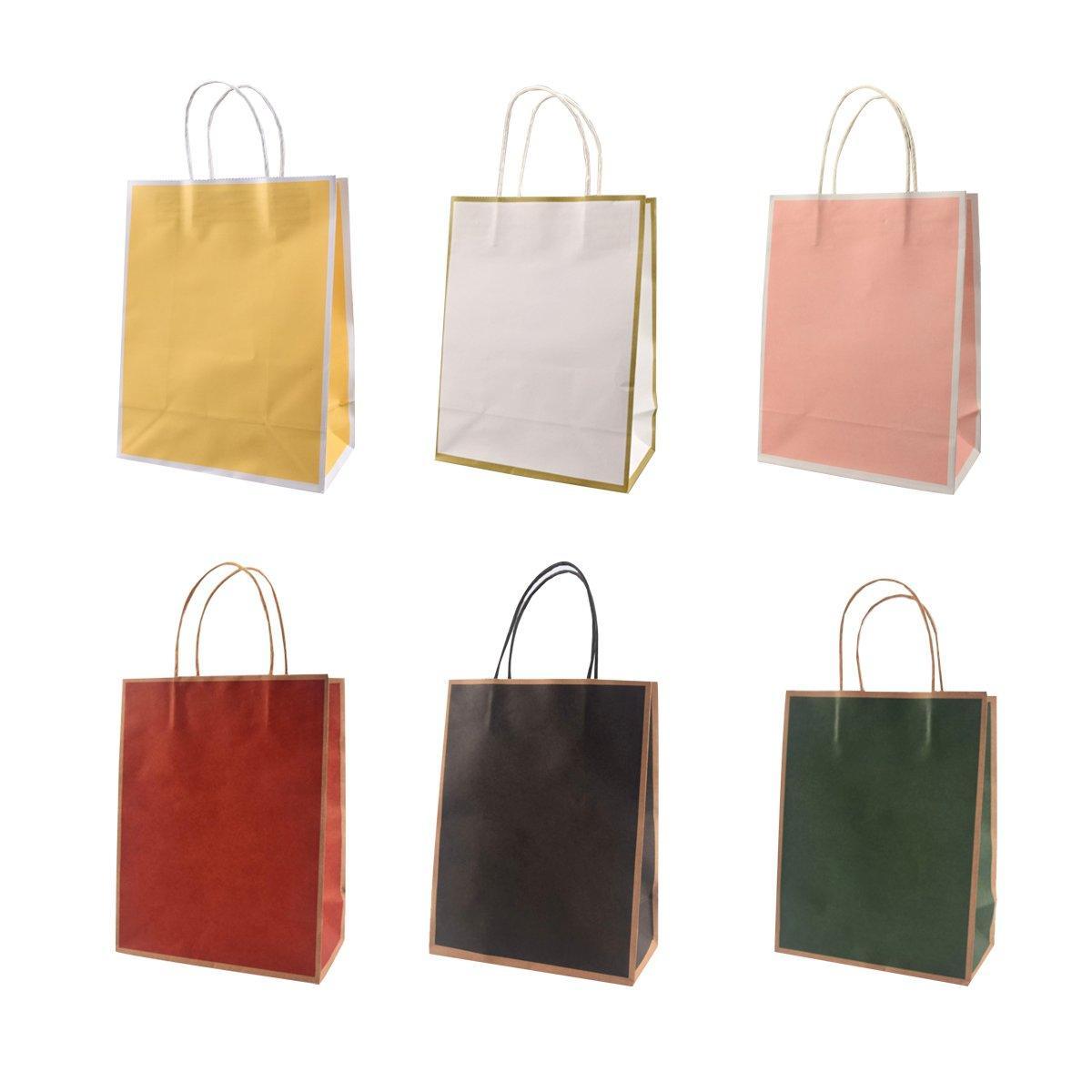 Gift Kraft Paper Bags for Packaging and Takeaway 50PCS - Black-21*15*8cm