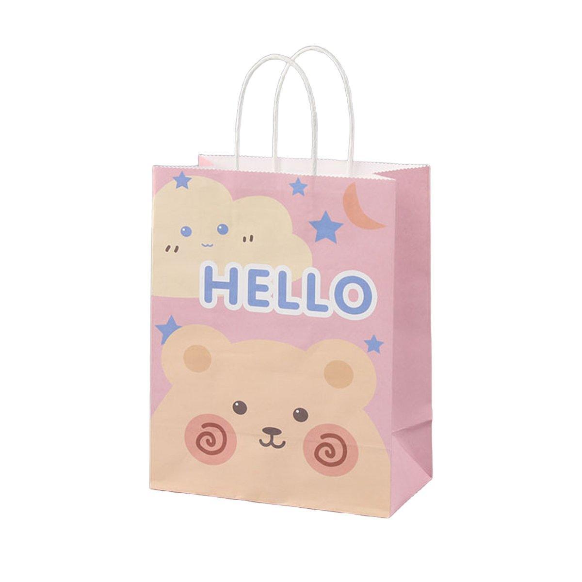 50PCS Colourful Kraft Paper Gift Bags Reusable Party Favor Bags for School Events - BDLW-18*9*23cm