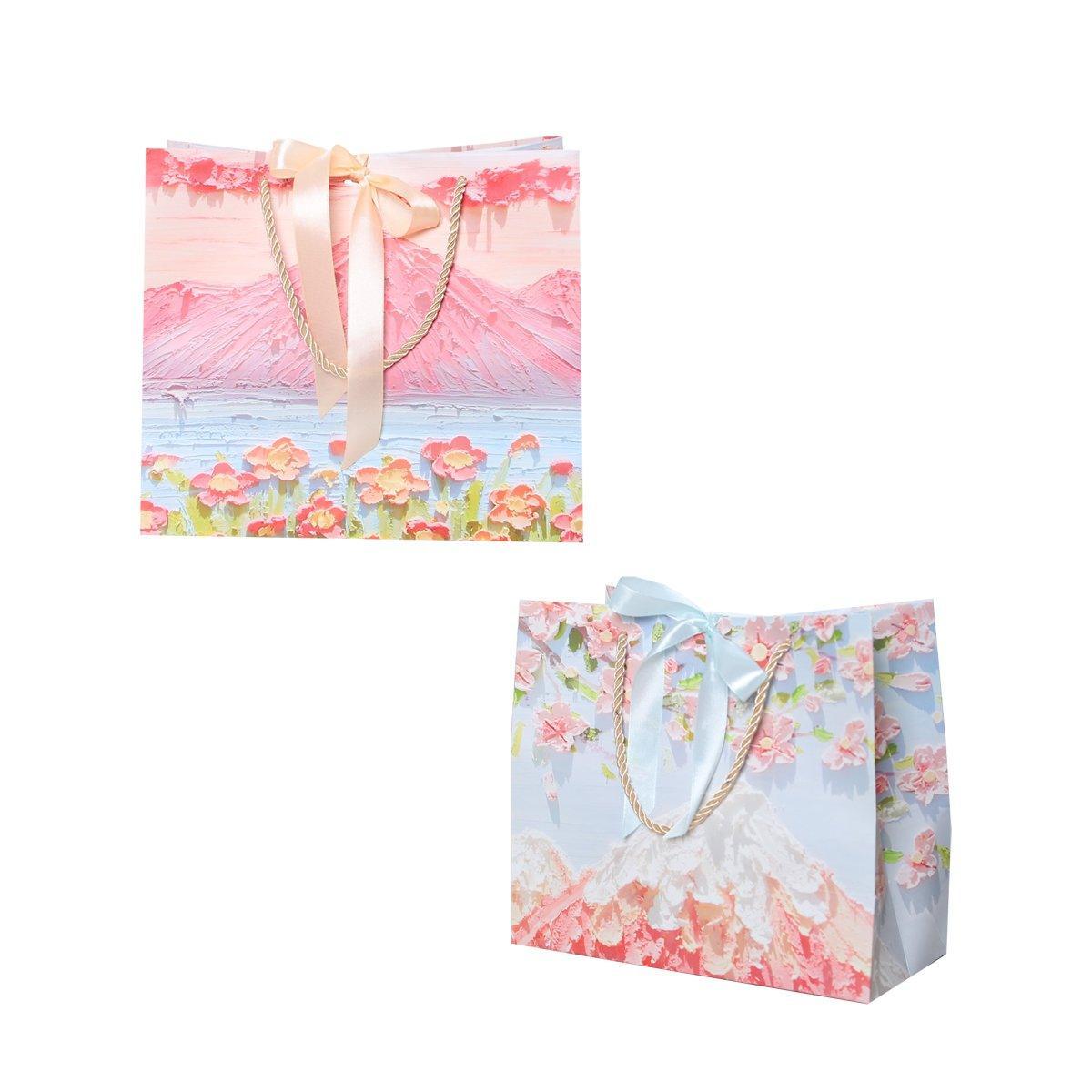 50PCS Cloud Mountain Petals Cream Wind Stereo Oil Painting Paper for Gift Wrapping - B