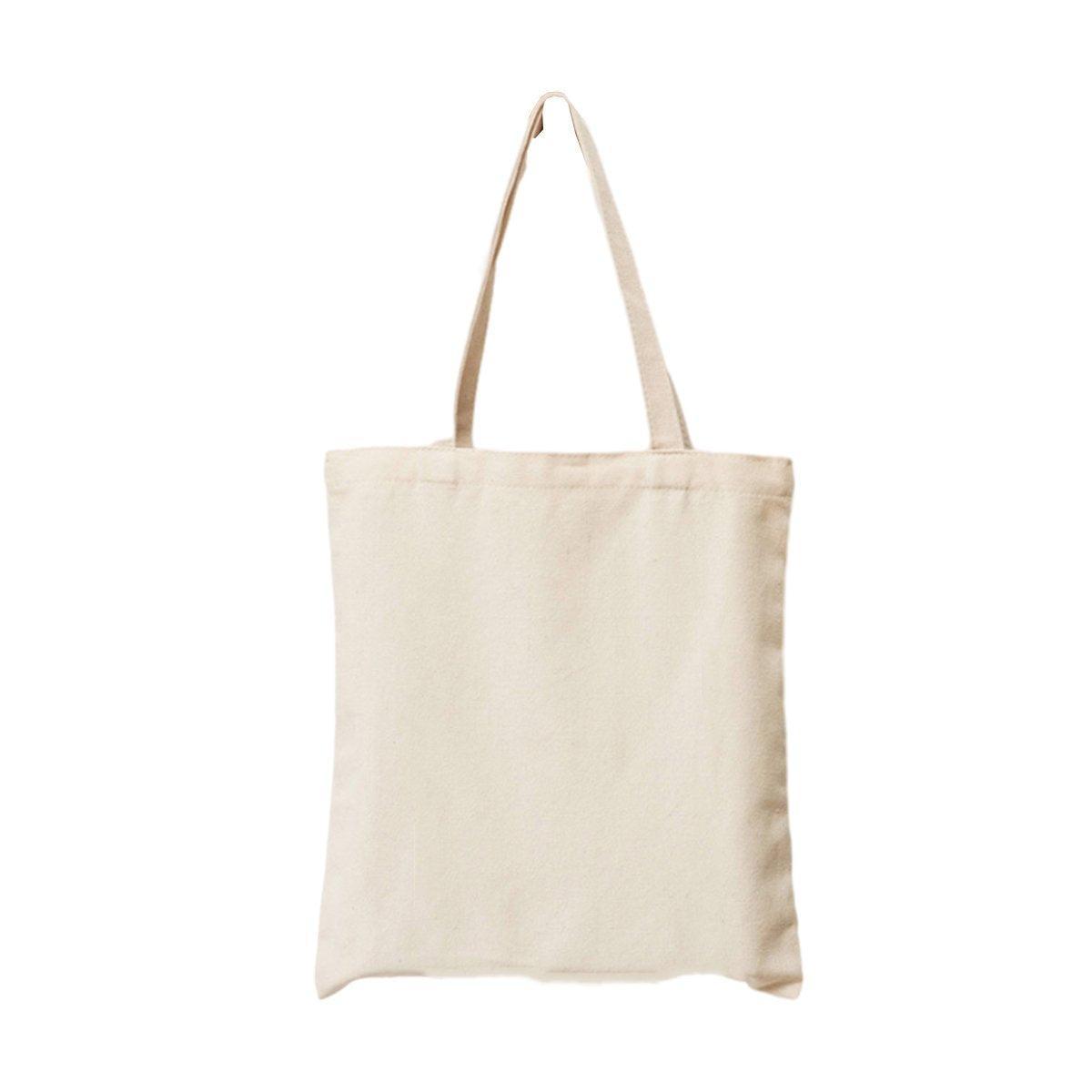 5PCS Canvas Tote Bag Cotton Blank DIY Shopping Shoulder Bags - Natural 35*40cm