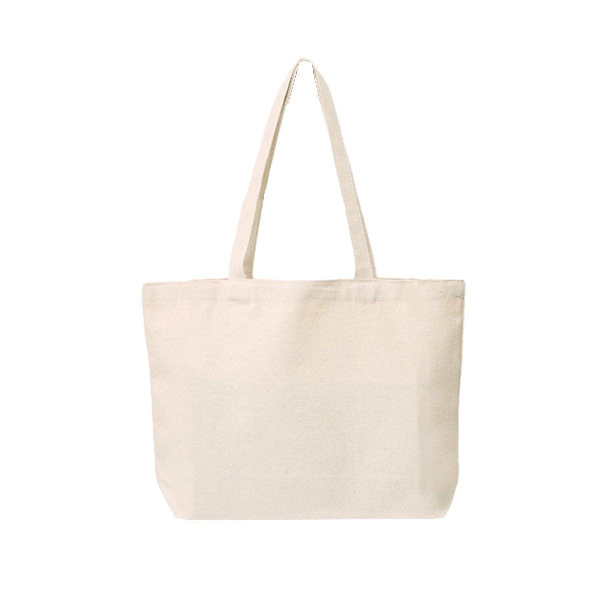 5PCS Canvas Tote Bag Cotton Blank DIY Shopping Shoulder Bags - Natural 45*35*15cm