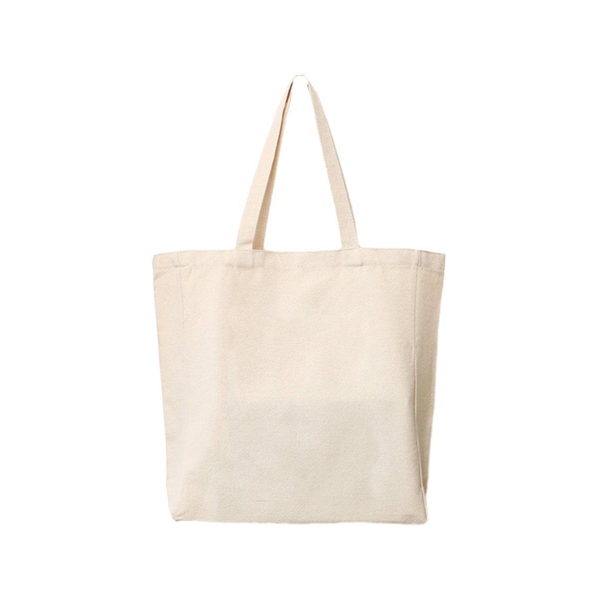 5PCS Canvas Tote Bag Cotton Blank DIY Shopping Shoulder Bags - Natural 45*35*15cm