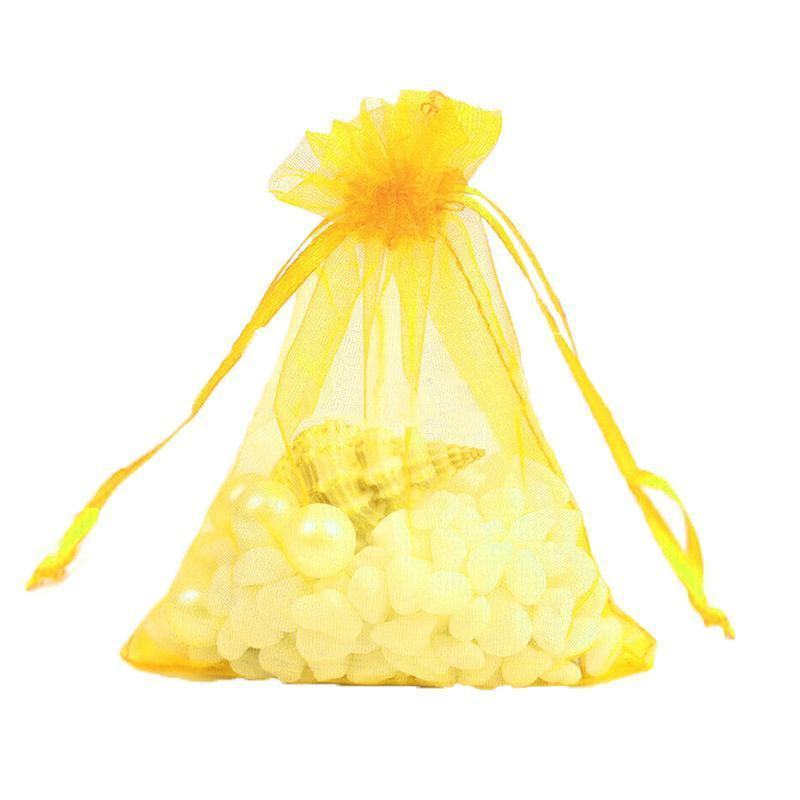 50 pcs Organza Bag Sheer Bags Jewellery Wedding Candy Packaging Sheer Bags 7*9 cm - Gold/50PCS