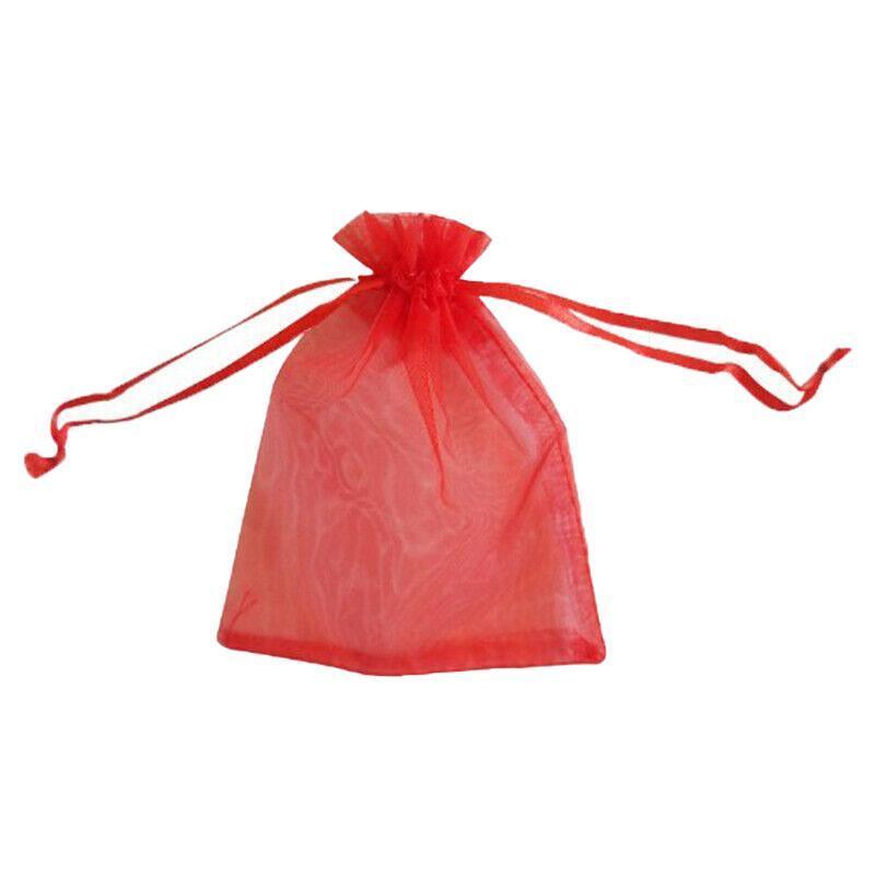 50 pcs Organza Bag Sheer Bags Jewellery Wedding Candy Packaging Sheer Bags 7*9 cm - Red/50PCS