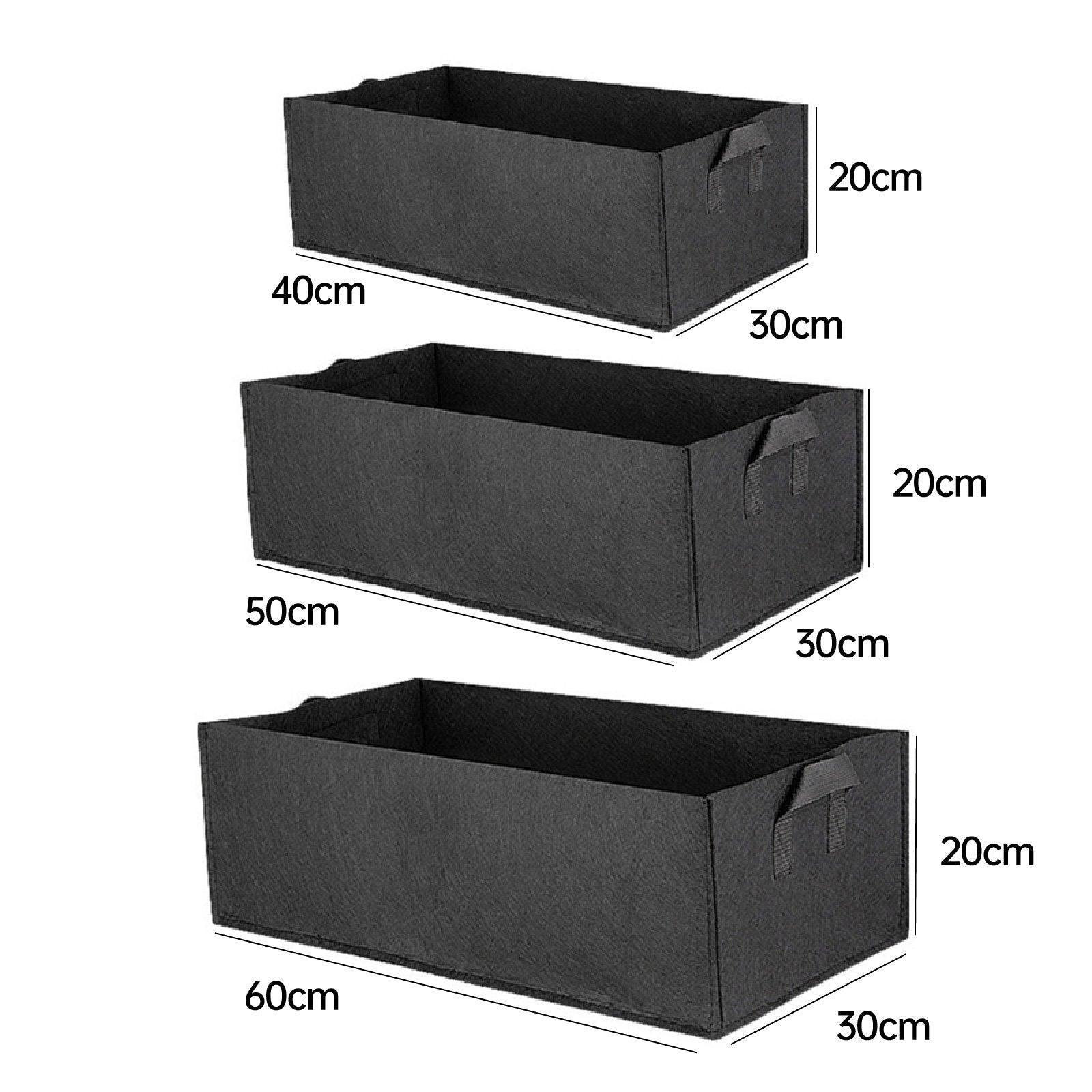 8pcs Felt Rectangular Planting Bags Vegetable Grow Bags Non-Woven Flower Pots - Blue 8pcs-60x30x20