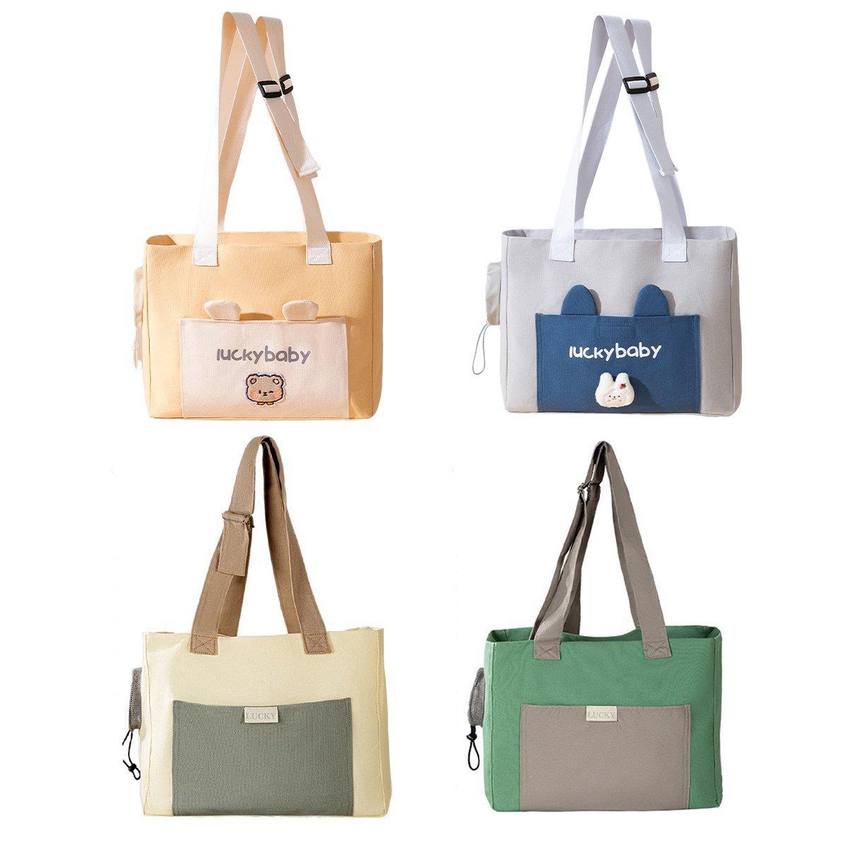 Portable Breathable Adjustable Crossbody Pet Carrier Bag Large Capacity for Pet - Beige