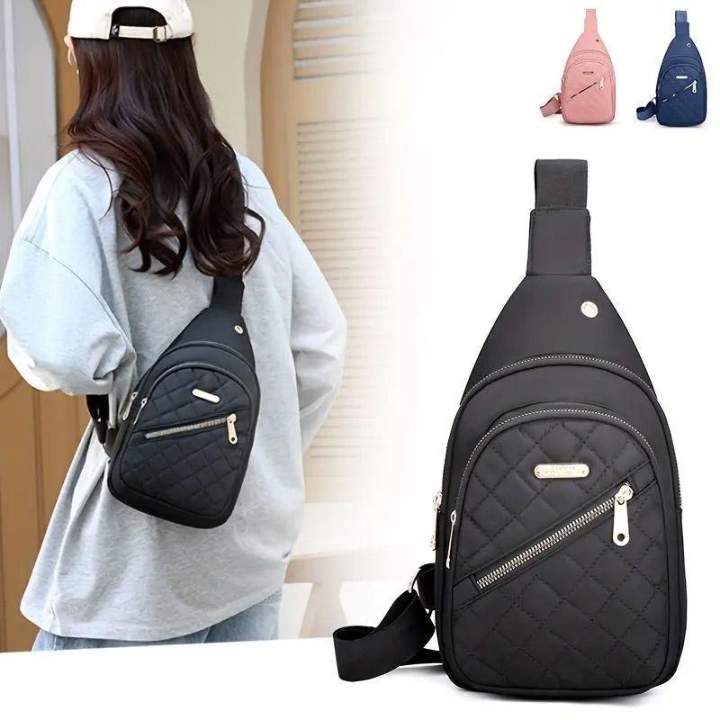 Chest Bag Crossbody Sports Bag Simple Casual Crossbody Bag for Travel Outdoor - Dark Blue