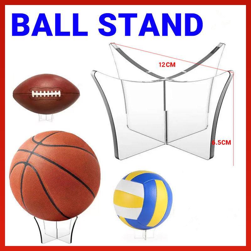 12Cm Clear Acrylic Ball Stand Holder Display Rugby Basketball Football Soccer