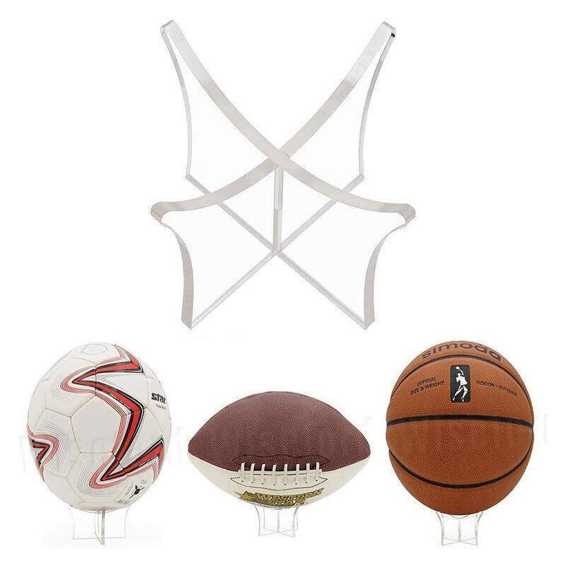 12Cm Clear Acrylic Ball Stand Holder Display Rugby Basketball Football Soccer