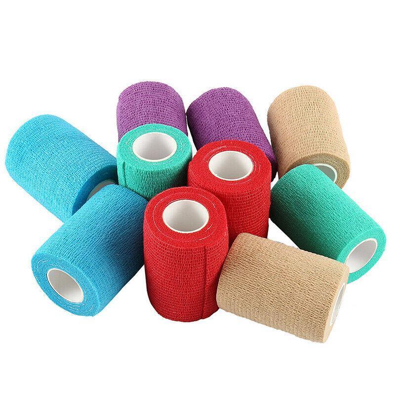 12× Multi-Size Self-Adhesive Cohesive Pet Bandage Wraps - 12PCS(10CM*4.5M)