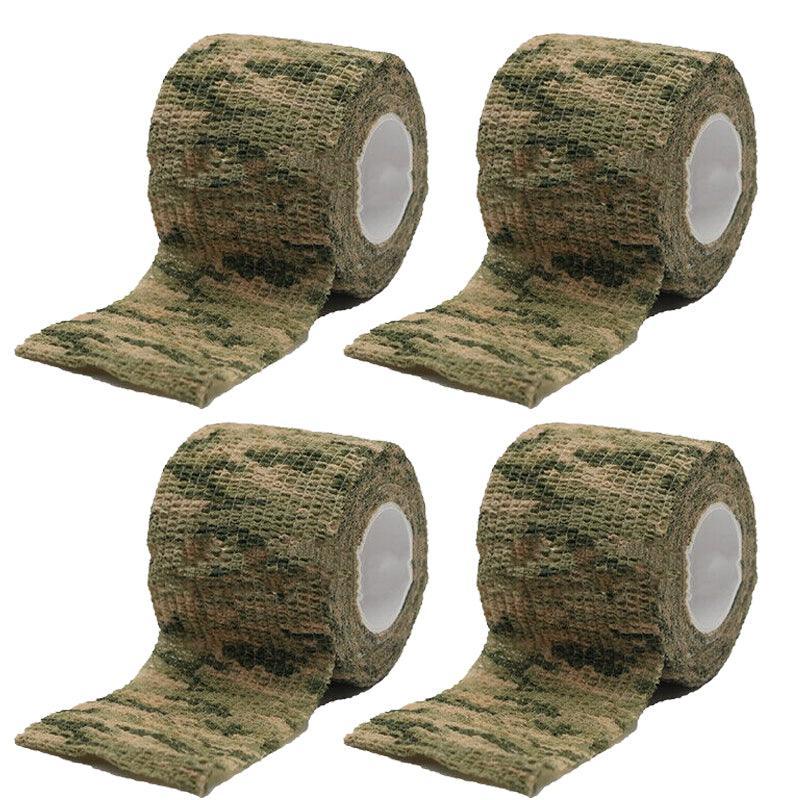 4 Roll Tape Army Camo Wrap Rifle Gun Shooting Hunting Camouflage Stealth Webbing - Desert Camouflage