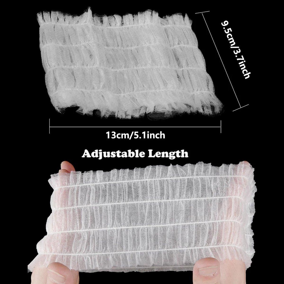 100 Beauty Salon Care Non-woven Hair Band White Edge Band Disposable Hair Net