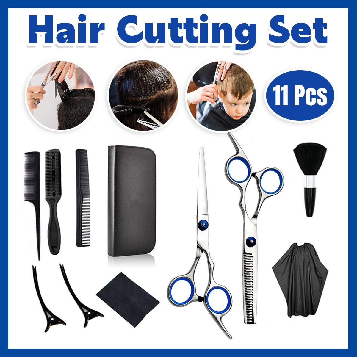 11pcs Hair Cutting Scissors Set Professional Hairdressing Scissors Barber Tools