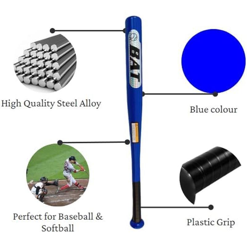 25inch 63CM Alloy Steel Metal Baseball Bat Racket 4 Colours - Blue