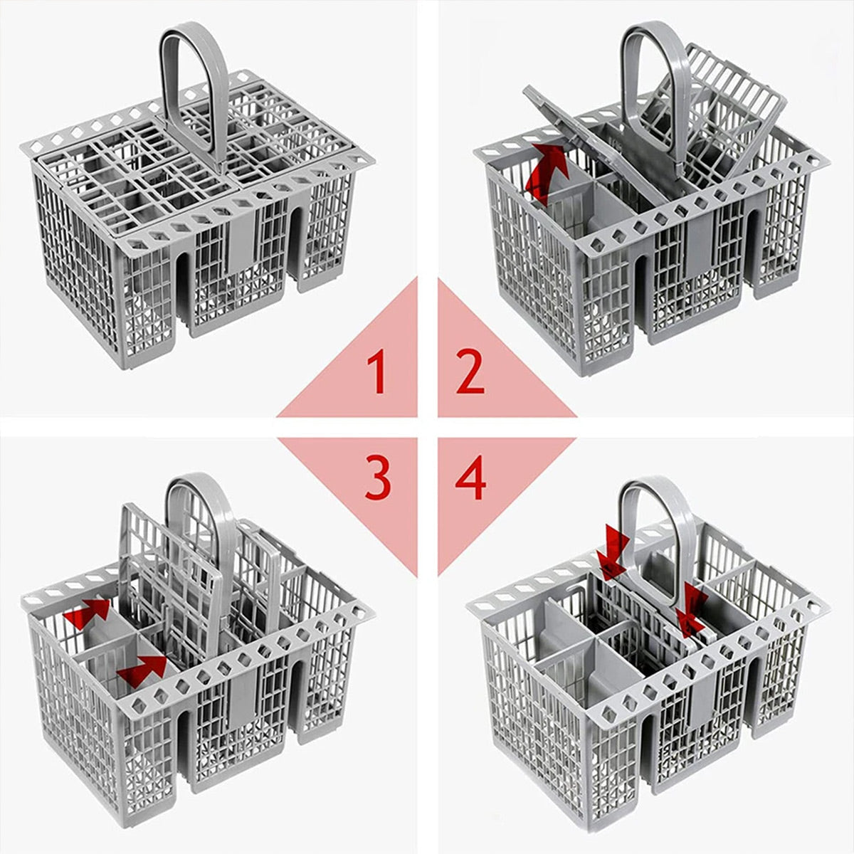 Multifunctional Dishwasher Basket Accessories Fit Hotpoint Indesit Knife And Fork Storage Basket