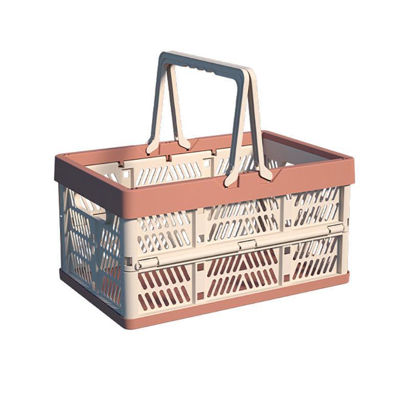 Foldable Portable Picnic Basket Lightweight Storage Basket for Outdoor Use - Grey