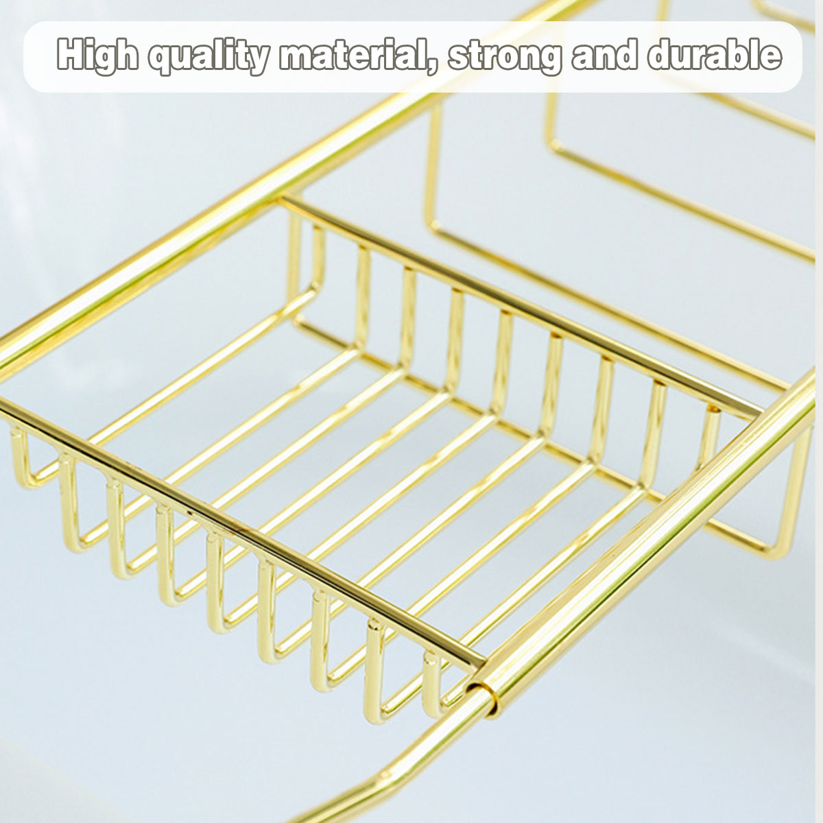 Bathtub Rack Bathroom Storage Shelf Telescopic Adjustable Organiser Tray Home - Silver