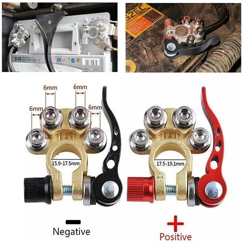 Heavy Duty Car Battery Terminal Clamp 2PCS Quick Release Brass Connector