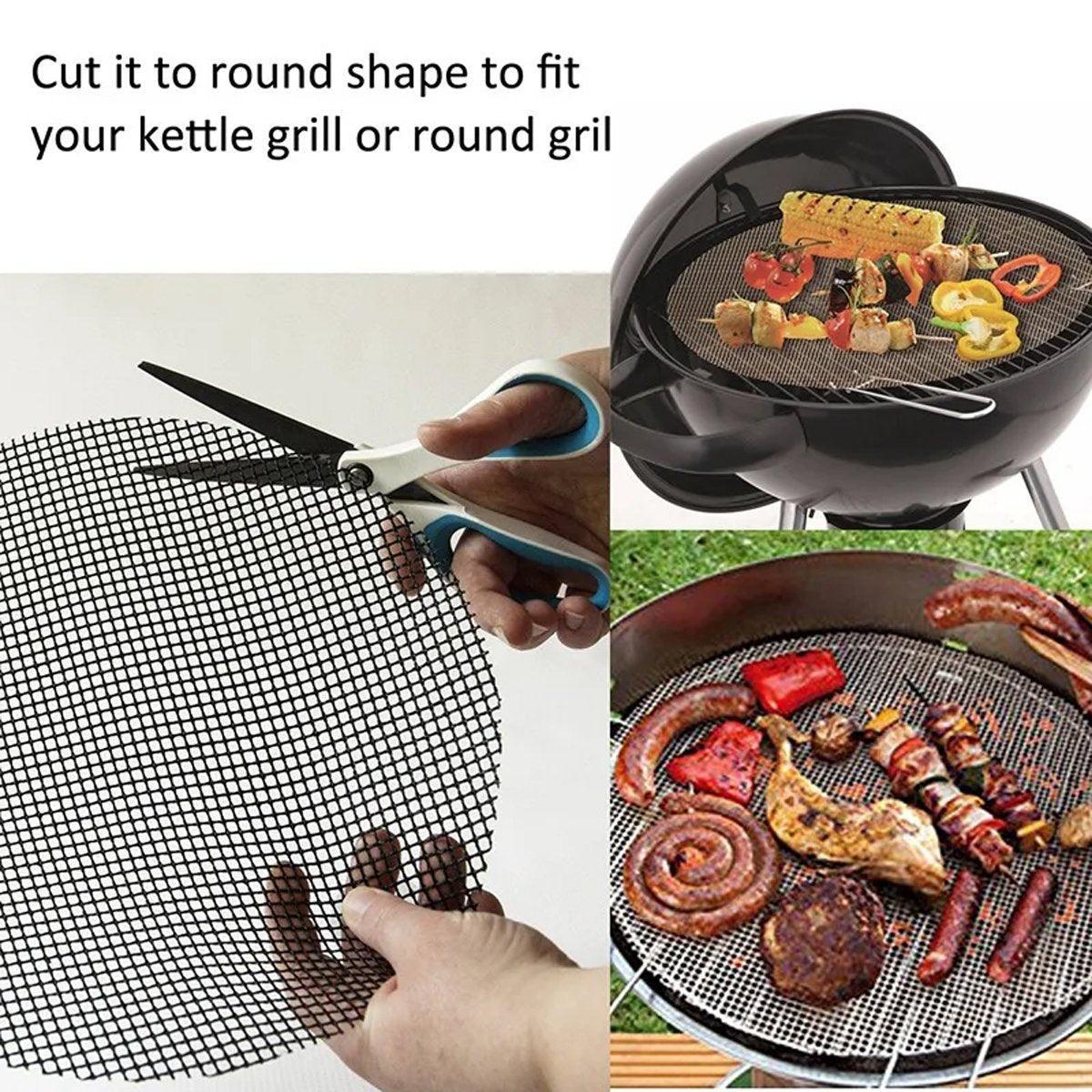 3/6/10PCS Non-Stick BBQ Grill Mat Mesh Liner Cooking Barbecue Sheet Baking Pad - 40X30cm-3PCS