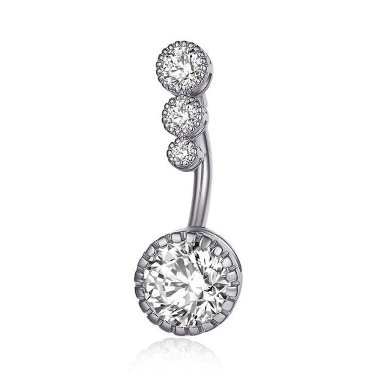 Belly Button Rings Bar Navel Steel Copper Zirconia Piercing Body Piercing - Rose Gold