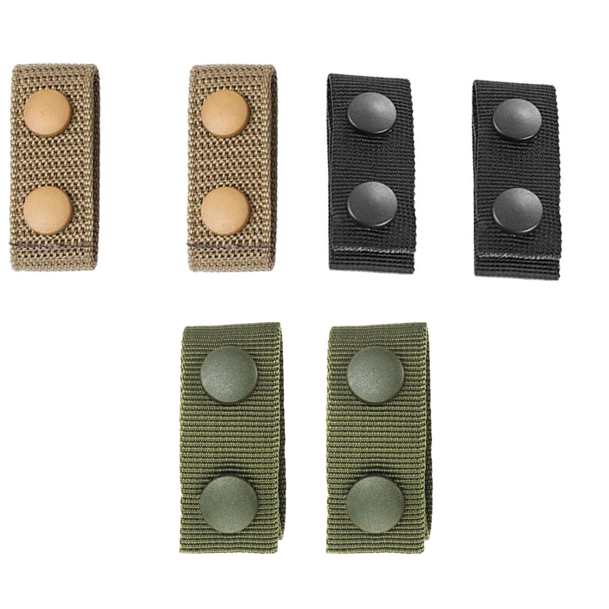 2PCS Outdoor Tactical Belt Loop Snap On Retainer Buckle Clip Holder Hiking Gear - Black