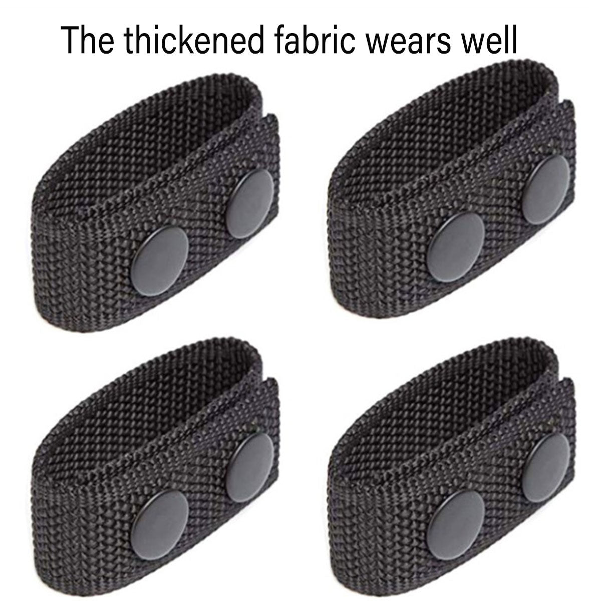 2PCS Outdoor Tactical Belt Loop Snap On Retainer Buckle Clip Holder Hiking Gear - Black