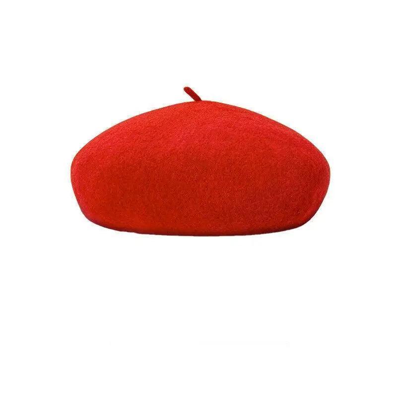 Women Ladies Beanie Wool French Beret Newsboy Hat Cap Winter Warm Hats Girls - Beige