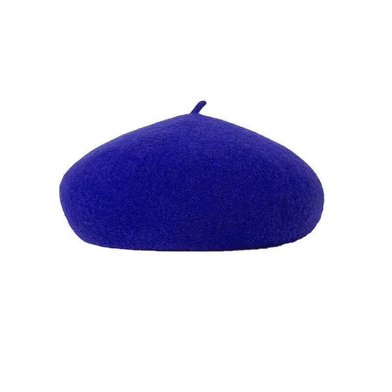 Women Ladies Beanie Wool French Beret Newsboy Hat Cap Winter Warm Hats Girls - Dark Grey