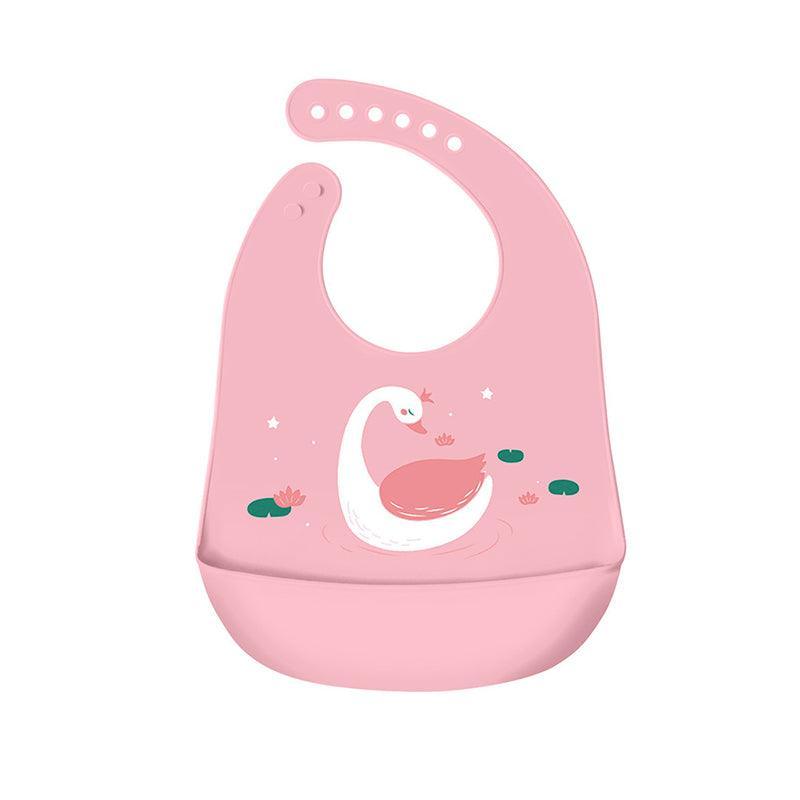 Silicone Waterproof Feeding Bib Apron with Pouch Easy to Clean Smock for Mealtime Use - Puppy