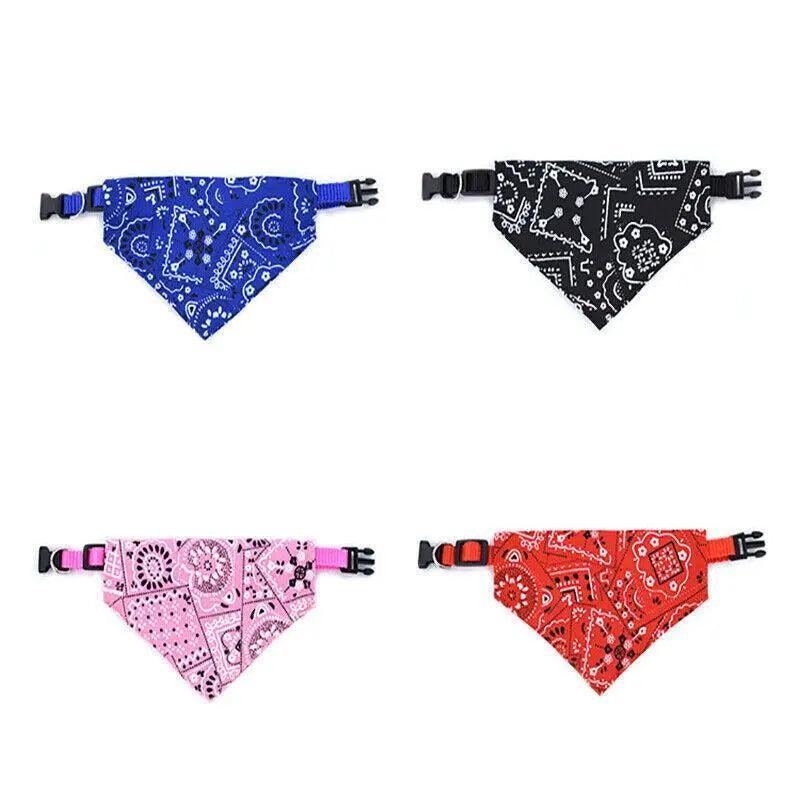 L Adjustable Pet Dog Bandana Collar Triangle Scarf For Puppy Cat Neckerchief - Red