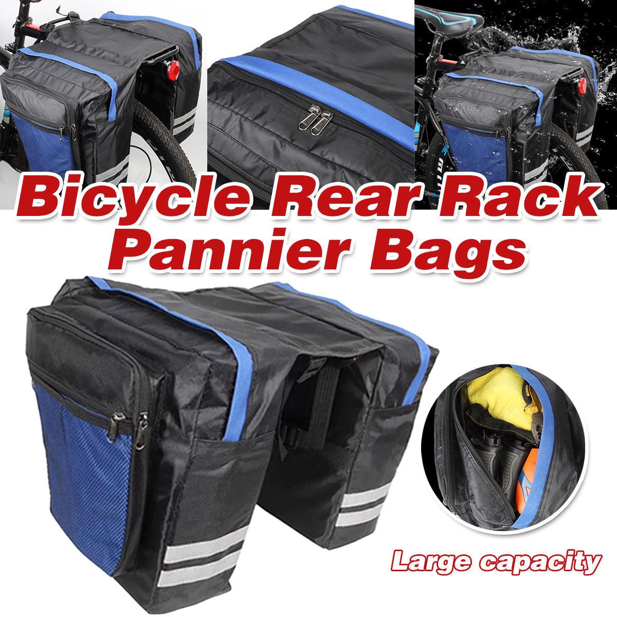 Bike Bicycle Rear Rack Pannier Bags Back Waterproof Seat Box Saddle Carry Bag
