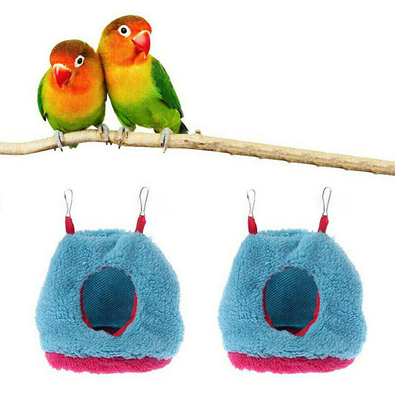 Plush Hanging Bird Nest Bed Cage Hammock for Parrots and Small Birds - L