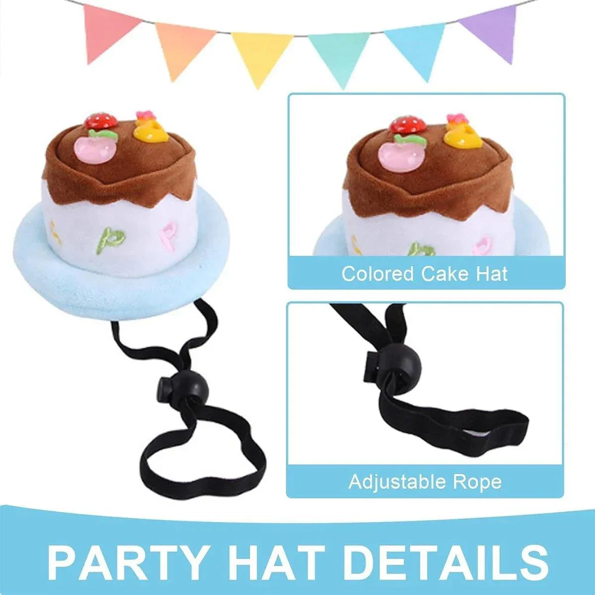 Pet Birthday Cake Hat and Triangle Towel combination Fun Party Dress Up for Pets - Pink