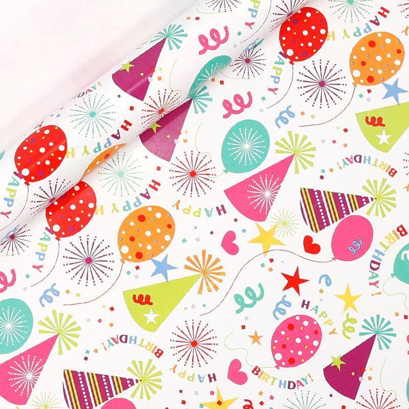 3 Pack Colorful Celebration with Premium Present Wrapping Paper - QQLW
