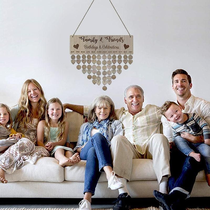 DIY Family Birthday Reminder Wooden Hanging Perpetual Calendar