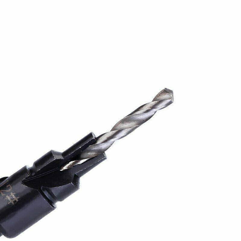 4PCS Screw Countersink Bit Set Pilot Holre Drill Metal Plastic Wood Hex Shank - Gold