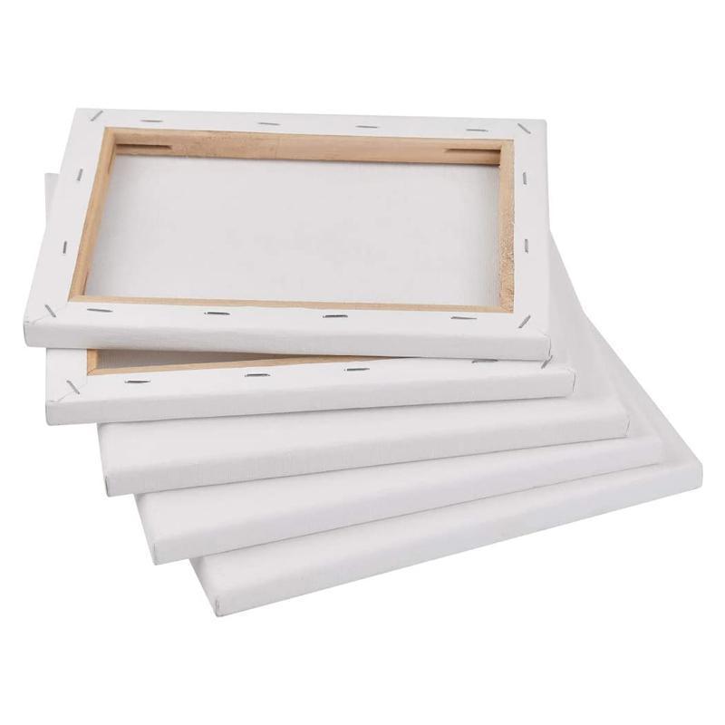 5x Artist Blank Stretched Canvas Canvases Art Large White Range Oil Acrylic Wood - 20*30CM