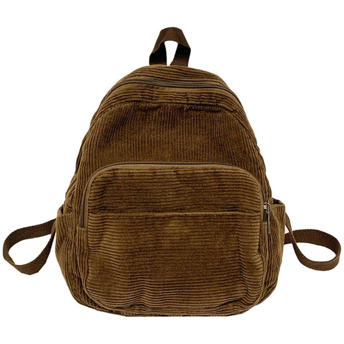 Schoolbag Corduroy Shoulder Bag Simple Mini Backpack for Daily Casual Use