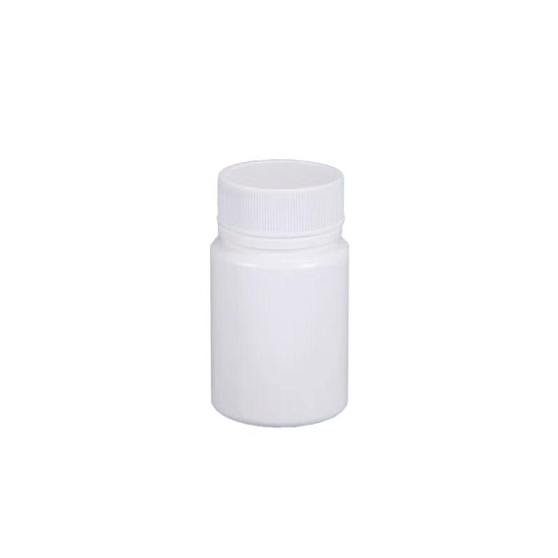100pcs White Plastic Capsule Bottle Small Medicine Granule Packaging Container - 50ml
