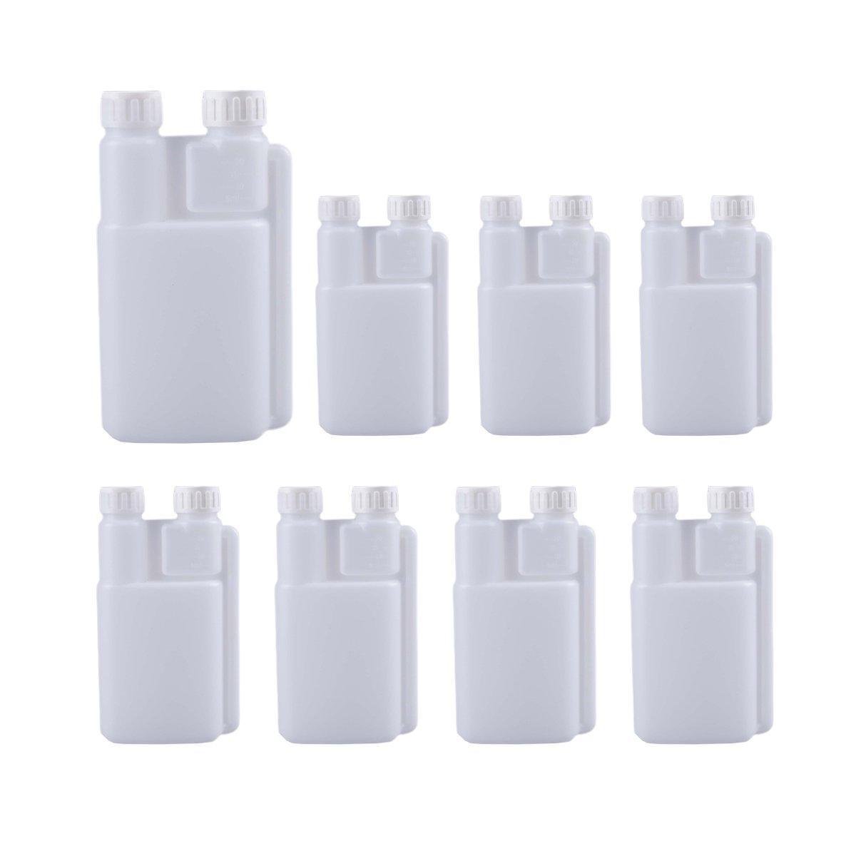 250-1000ml Plastic Twin Chamber Bottle with Tamper Evident Cap for Chemical Liquids - 10Pcs 1000ml