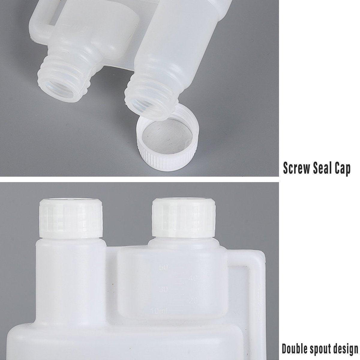 250-1000ml Plastic Twin Chamber Bottle with Tamper Evident Cap for Chemical Liquids - 8Pcs 250ml
