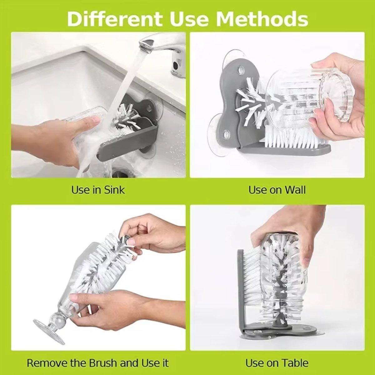 Sink Water Bottle Cleaning Brush Glass Cup Brush Suction Cup Brush Kitchen Tool