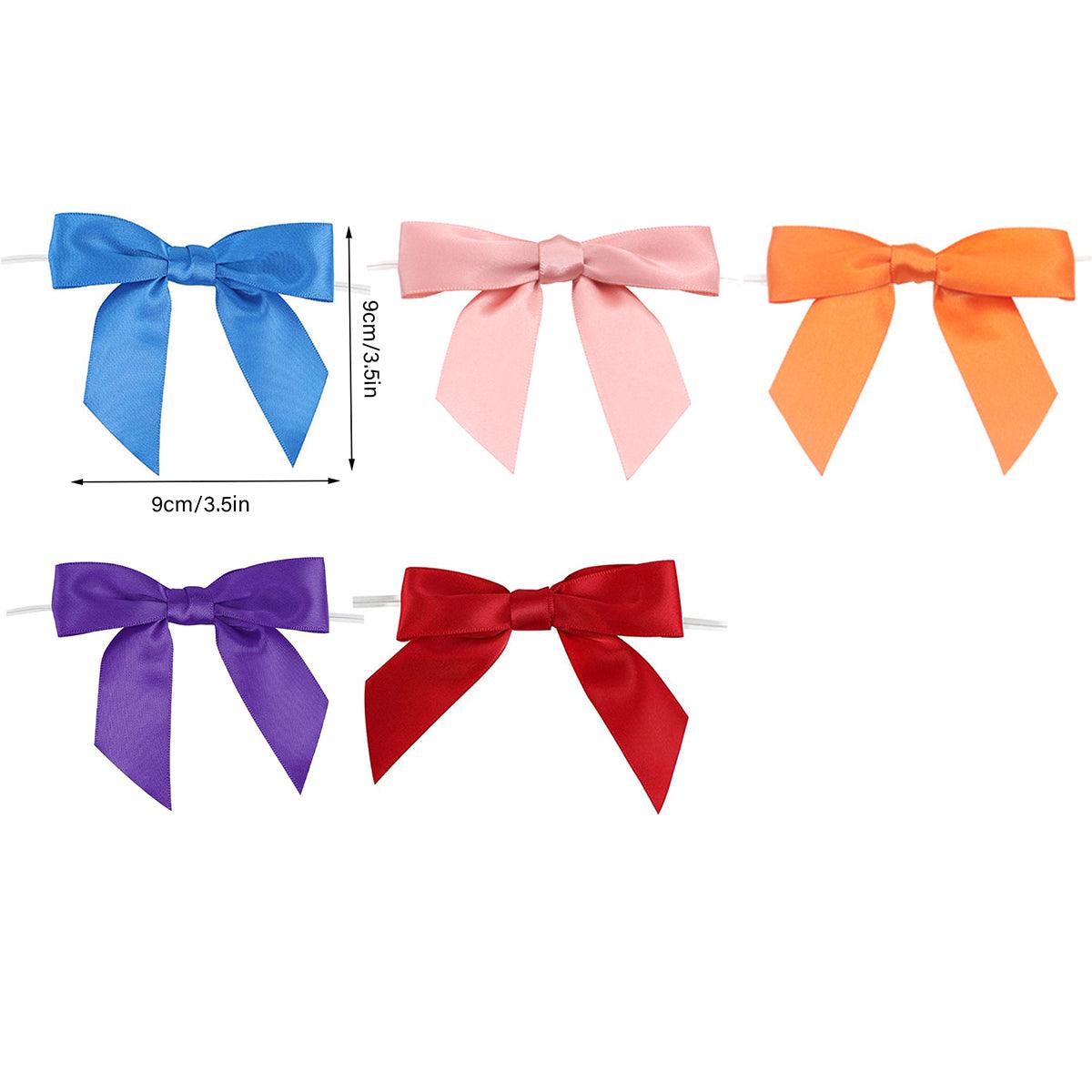 50pcs Bow Gift Packaging Sealing Tie Drawstring Baking Wrap Bag Decorative Ties - Red