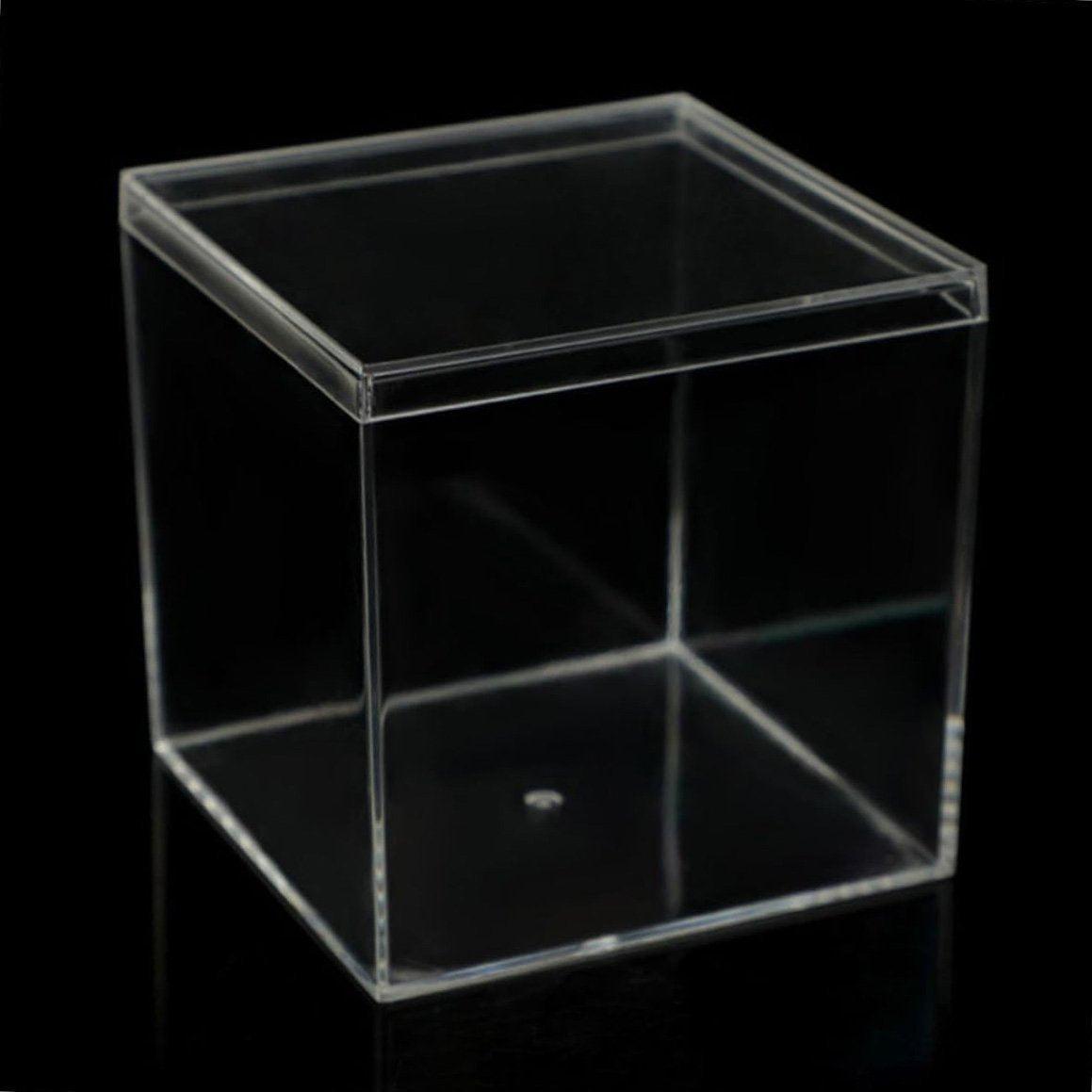 10pcs Clear Acrylic Plastic Boxes Square Storage Containers for Food Small Item - 10pcs-75-75-75