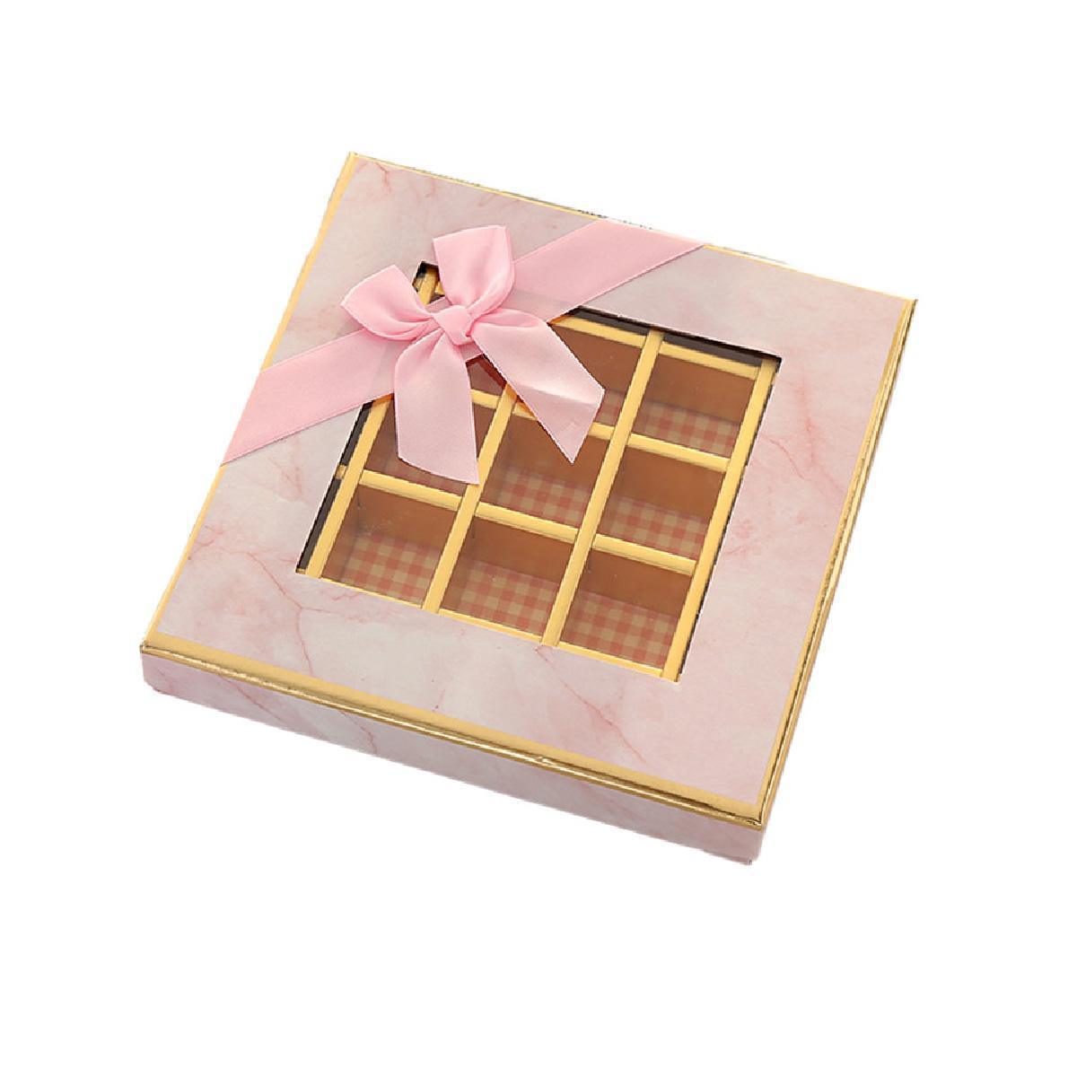 25X Valentines Day 9/12Grids Chocolate Box Gourmet Desserts Gift Display Window - Gray 12Grids-16-12-4-25pcs